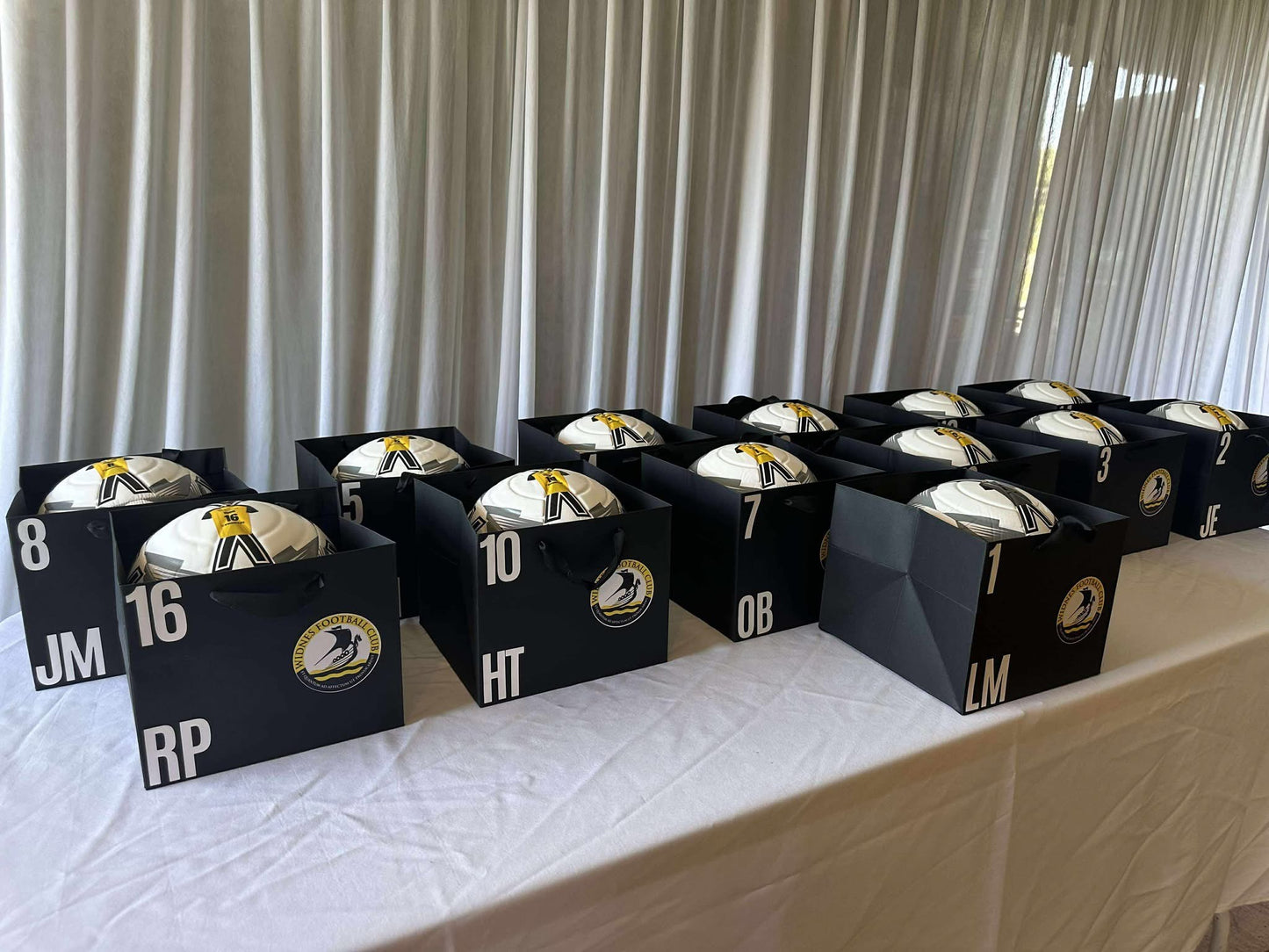 Personalised Footballs with personalised gift bags