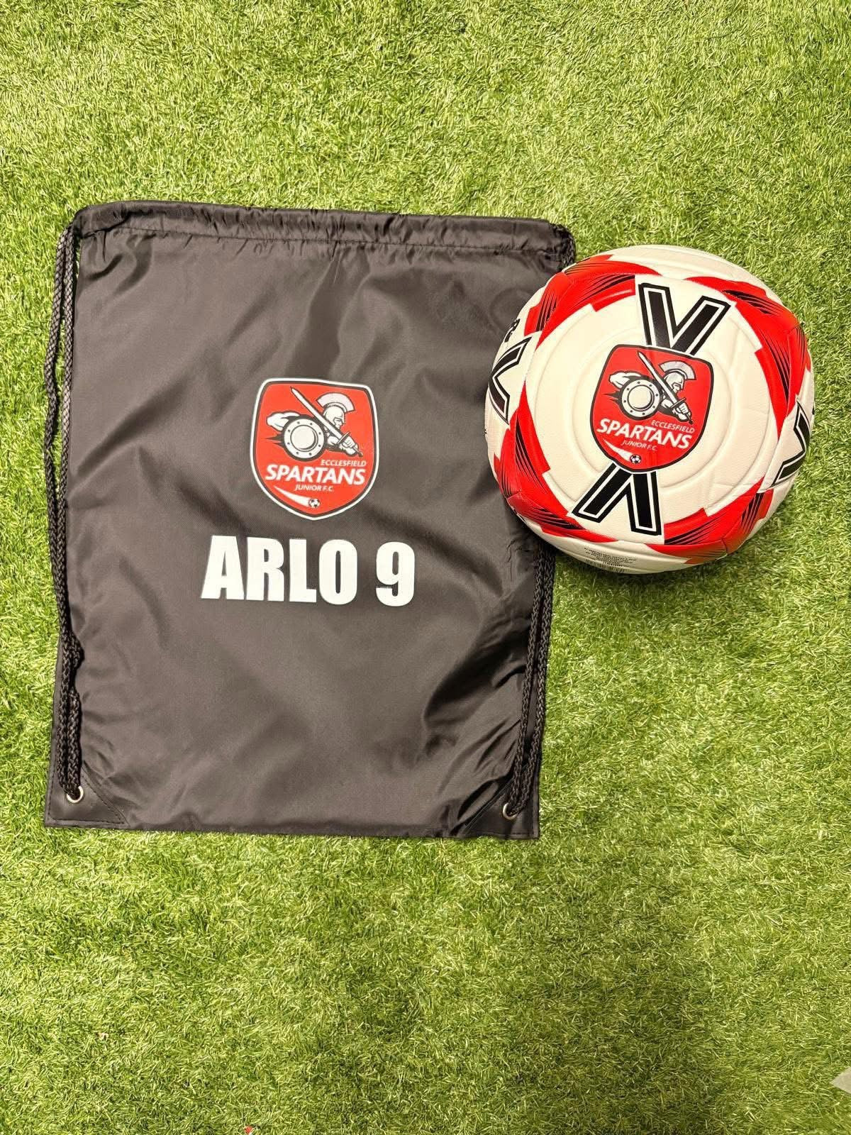 Personalised Footballs with personalised drawstring bag