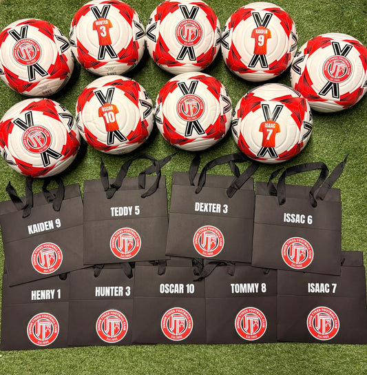 Personalised Footballs with personalised gift bags