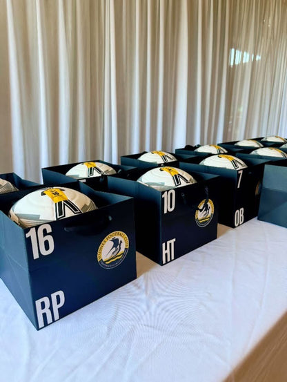 Personalised Footballs with personalised gift bags