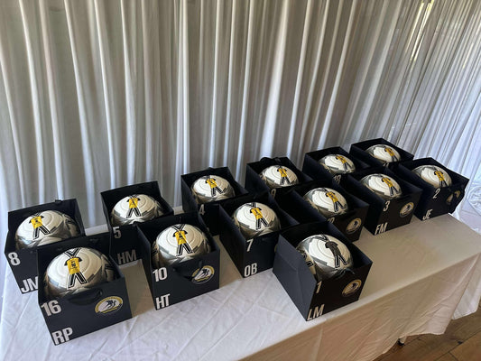 Personalised Footballs with personalised gift bags